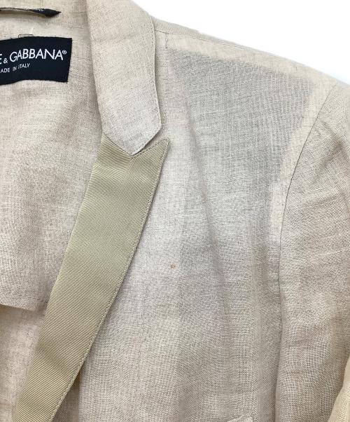 DOLCE & GABBANA（ドルチェ＆ガッバーナ）DOLCE & GABBANA (ドルチェ＆ガッバーナ) シルク混テーラードジャケット ベージュ サイズ:48の古着・服飾アイテム
