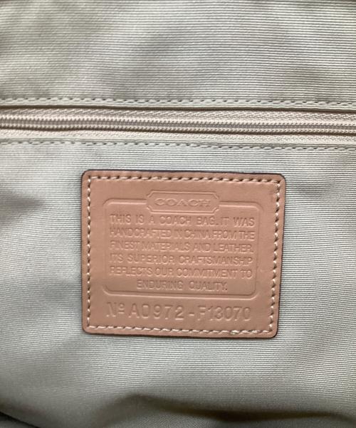COACH（コーチ）COACH (コーチ) ハンプトンズ シグネチャー サッチェル　ハンドバッグ ベージュの古着・服飾アイテム