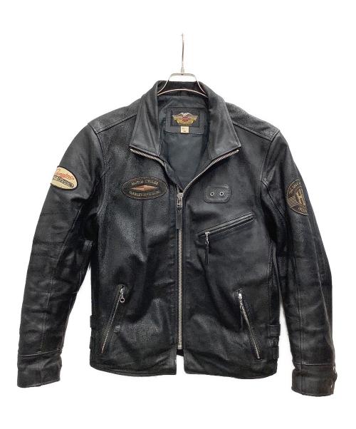 HARLEY-DAVIDSON（ハーレーダビッドソン）HARLEY-DAVIDSON (ハーレーダビッドソン) シングルライダースジャケット ブラック サイズ:Lの古着・服飾アイテム
