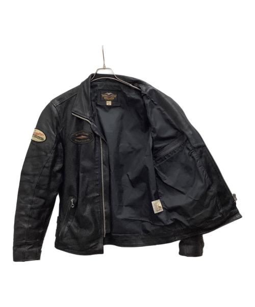 HARLEY-DAVIDSON（ハーレーダビッドソン）HARLEY-DAVIDSON (ハーレーダビッドソン) シングルライダースジャケット ブラック サイズ:Lの古着・服飾アイテム
