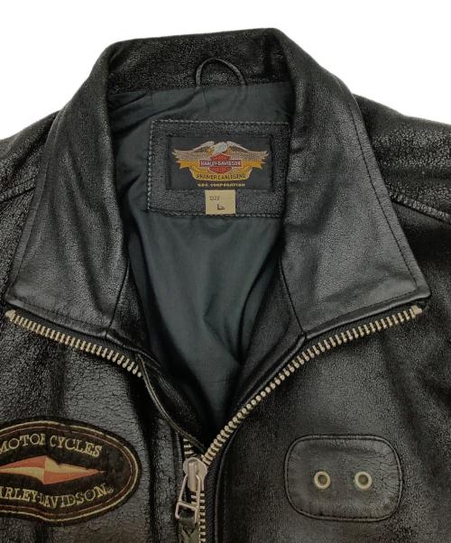 HARLEY-DAVIDSON（ハーレーダビッドソン）HARLEY-DAVIDSON (ハーレーダビッドソン) シングルライダースジャケット ブラック サイズ:Lの古着・服飾アイテム