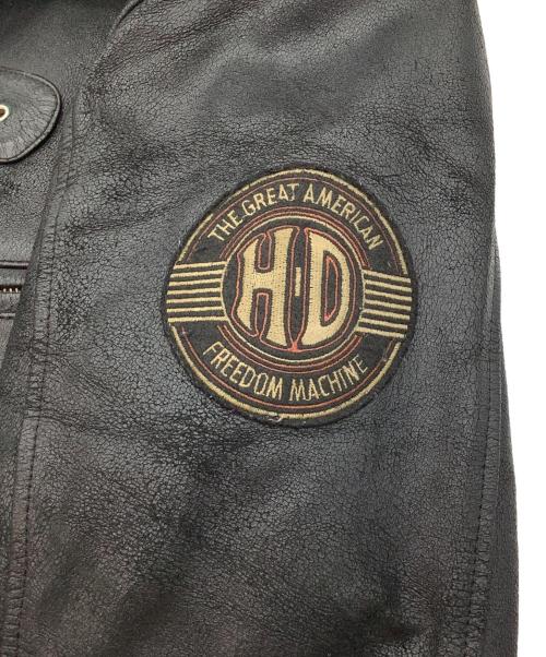 HARLEY-DAVIDSON（ハーレーダビッドソン）HARLEY-DAVIDSON (ハーレーダビッドソン) シングルライダースジャケット ブラック サイズ:Lの古着・服飾アイテム