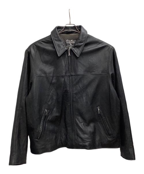 Eddie Bauer（エディーバウアー）Eddie Bauer (エディーバウアー) レザージャケット ブラック サイズ:XLの古着・服飾アイテム