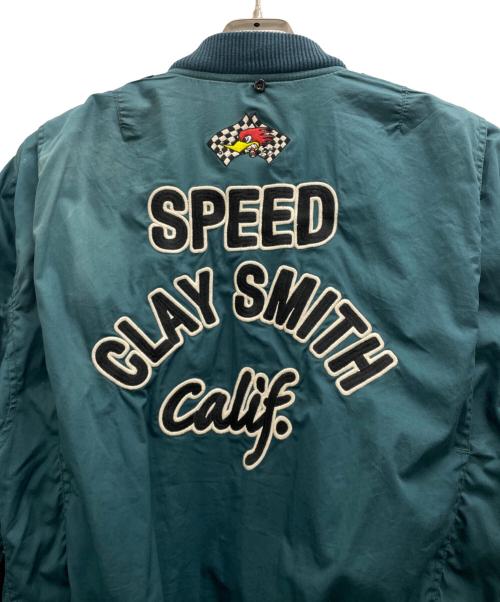 CLAY SMITH（クレイスミス）CLAY SMITH (クレイスミス) WOLFMAN MA-1 ブルゾン ブルー サイズ:LLの古着・服飾アイテム
