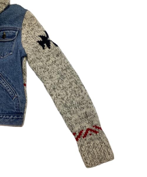 Ralph Lauren POLO SPORT（ラルフローレン ポロスポーツ）Ralph Lauren POLO SPORT (ラルフローレン ポロスポーツ) デニムジャケット　切り替えニット インディゴ×ベージュ サイズ:Mの古着・服飾アイテム