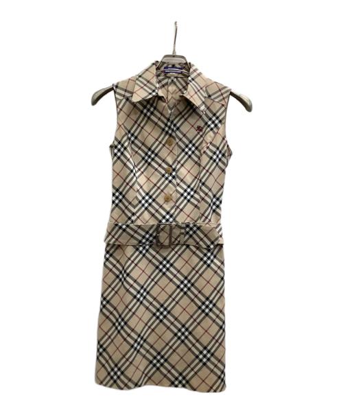 BURBERRY LONDON（バーバリーロンドン）BURBERRY LONDON (バーバリーロンドン) ノースリーブワンピース ベージュ サイズ:38の古着・服飾アイテム