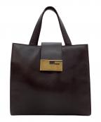 GUCCIグッチ）の古着「レザーハンドバッグ」｜ブラウン
