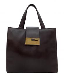 GUCCI（グッチ）の古着「レザーハンドバッグ」｜ブラウン
