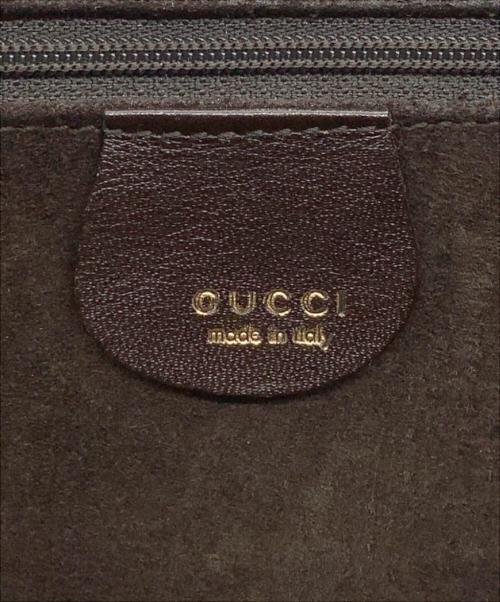 GUCCI（グッチ）GUCCI (グッチ) レザーハンドバッグ ブラウンの古着・服飾アイテム