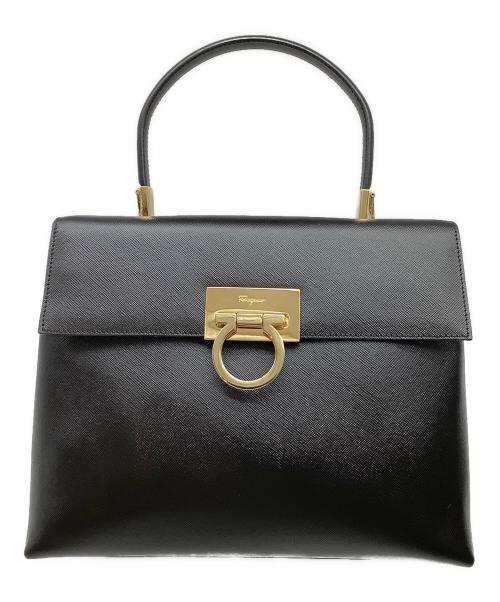 Salvatore Ferragamo（サルヴァトーレ フェラガモ）Salvatore Ferragamo (サルヴァトーレ フェラガモ) ガンチーニ　ハンドバッグ ブラックの古着・服飾アイテム