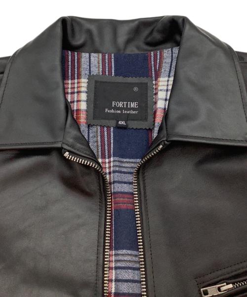 FORTTIME（フォータイム）FORTTIME (フォータイム) レザージャケット ブラック サイズ:4XLの古着・服飾アイテム
