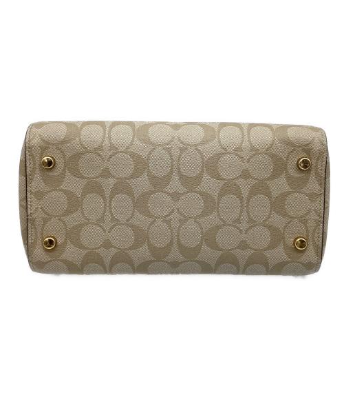 COACH（コーチ）COACH (コーチ)  ローアン サッチェル（Signature Rowan Satchel）　2WAYバッグ ベージュ×ホワイトの古着・服飾アイテム