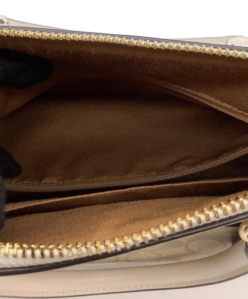 COACH（コーチ）COACH (コーチ)  ローアン サッチェル（Signature Rowan Satchel）　2WAYバッグ ベージュ×ホワイトの古着・服飾アイテム