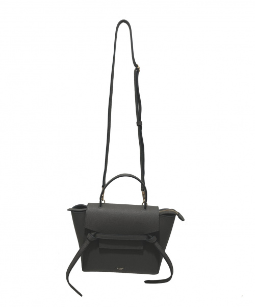 CELINE（セリーヌ）CELINE (セリーヌ) ベルトバッグ ナノ  グレインドカーフスキン グレーの古着・服飾アイテム