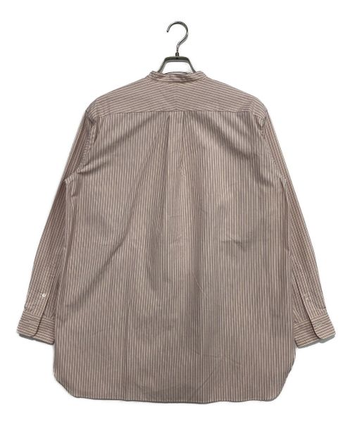 leno（リノ）leno (リノ) バンドカラーシャツ ピンクストライプ サイズ:1の古着・服飾アイテム