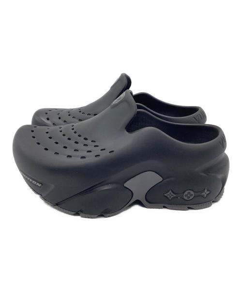 LOUIS VUITTON（ルイ ヴィトン）LOUIS VUITTON (ルイ ヴィトン) スリッポン シャーク・ラインサンダル ブラック サイズ:6の古着・服飾アイテム