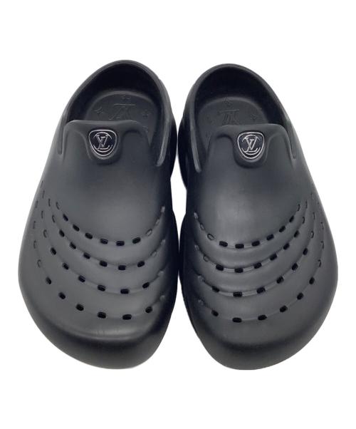 LOUIS VUITTON（ルイ ヴィトン）LOUIS VUITTON (ルイ ヴィトン) スリッポン シャーク・ラインサンダル ブラック サイズ:6の古着・服飾アイテム