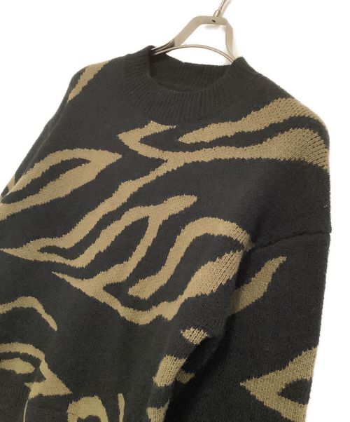 MAISON SPECIAL（メゾンスペシャル）MAISON SPECIAL (メゾンスペシャル) ゼブラジャガードフリンジニット ブラウン サイズ:Mの古着・服飾アイテム