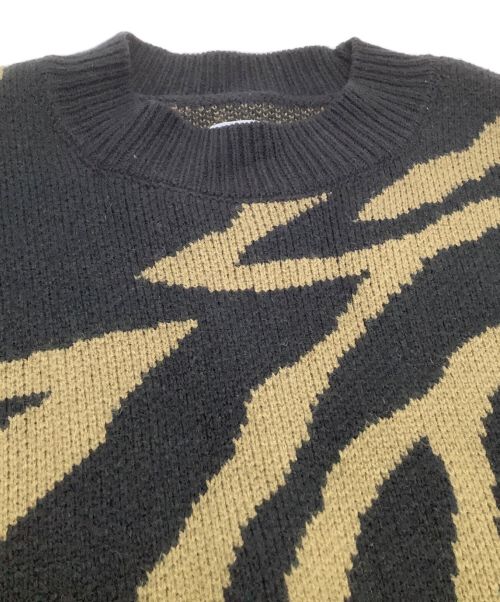 MAISON SPECIAL（メゾンスペシャル）MAISON SPECIAL (メゾンスペシャル) ゼブラジャガードフリンジニット ブラウン サイズ:Mの古着・服飾アイテム