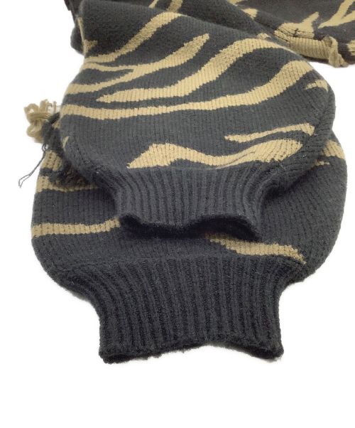 MAISON SPECIAL（メゾンスペシャル）MAISON SPECIAL (メゾンスペシャル) ゼブラジャガードフリンジニット ブラウン サイズ:Mの古着・服飾アイテム