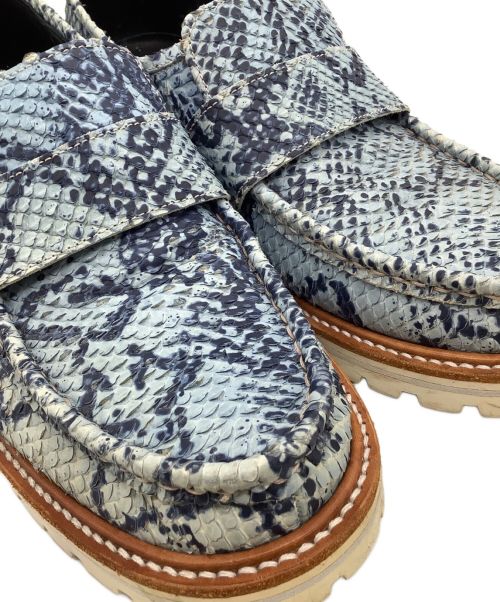 MIHARA YASUHIRO（ミハラヤスヒロ）MIHARA YASUHIRO (ミハラヤスヒロ) パイソンローファー スカイブルー サイズ:25の古着・服飾アイテム