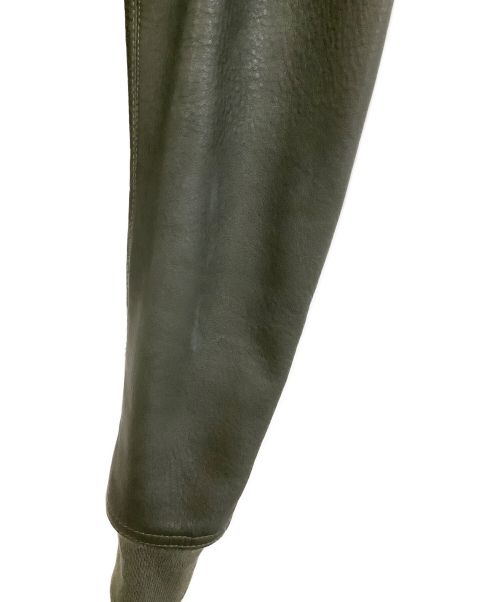 RICK OWENS（リックオウエンス）RICK OWENS (リック オウエンス) ハイネックパネルレザージャケット グレー サイズ:46の古着・服飾アイテム