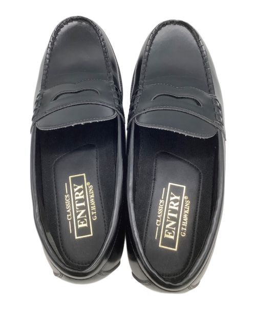 G.T.HAWKINS（ジーティーホーキンス）G.T.HAWKINS (ジーティーホーキンス) ローファー ブラック サイズ:24.5の古着・服飾アイテム