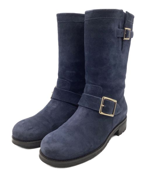 JIMMY CHOO（ジミーチュウ）JIMMY CHOO (ジミーチュウ) エンジニアブーツ ネイビー サイズ:37 1/2の古着・服飾アイテム