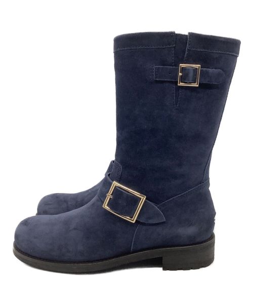 JIMMY CHOO（ジミーチュウ）JIMMY CHOO (ジミーチュウ) エンジニアブーツ ネイビー サイズ:37 1/2の古着・服飾アイテム
