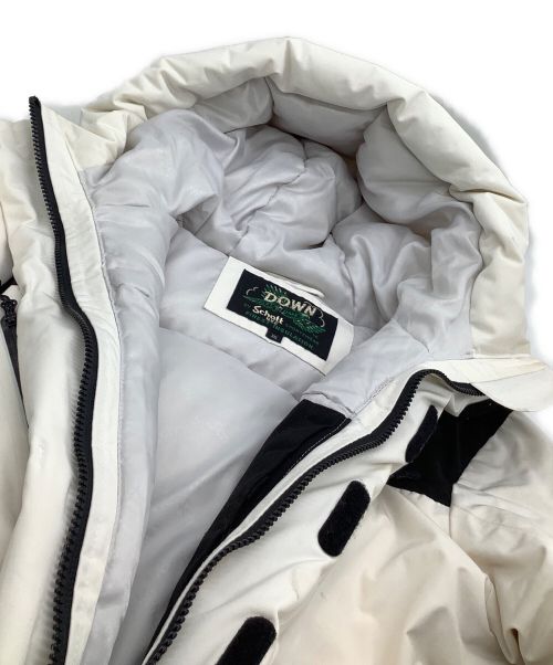 Schott（ショット）Schott (ショット) ダウンジャケット ホワイト×ブラック サイズ:XSの古着・服飾アイテム
