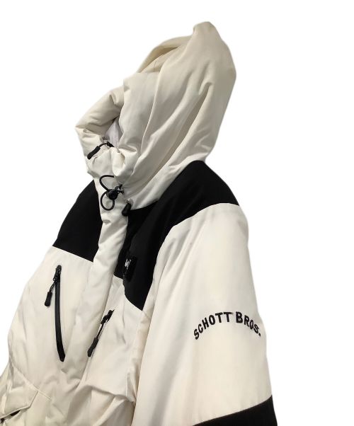 Schott（ショット）Schott (ショット) ダウンジャケット ホワイト×ブラック サイズ:XSの古着・服飾アイテム