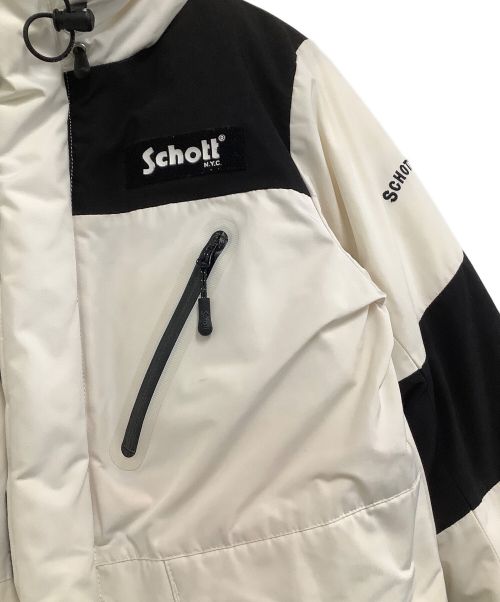 Schott（ショット）Schott (ショット) ダウンジャケット ホワイト×ブラック サイズ:XSの古着・服飾アイテム