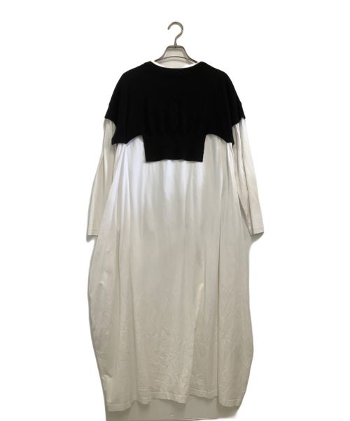ENFOLD（エンフォルド）ENFOLD (エンフォルド) レイヤードワンピース ブラック×ホワイト サイズ:36の古着・服飾アイテム