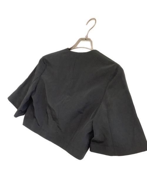 ESTNATION（エストネーション）ESTNATION (エストネーション) Vネッククロップドジャケット ブラック サイズ:38 未使用品の古着・服飾アイテム