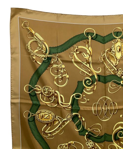 HERMES（エルメス）HERMES (エルメス) スカーフ カレ90 1950～1960年代 ベージュの古着・服飾アイテム