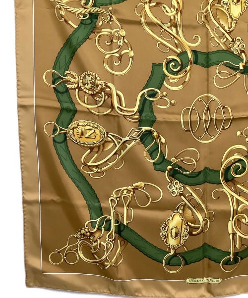 HERMES（エルメス）HERMES (エルメス) スカーフ カレ90 1950～1960年代 ベージュの古着・服飾アイテム