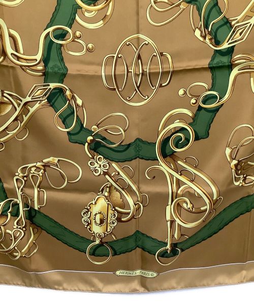 HERMES（エルメス）HERMES (エルメス) スカーフ カレ90 1950～1960年代 ベージュの古着・服飾アイテム
