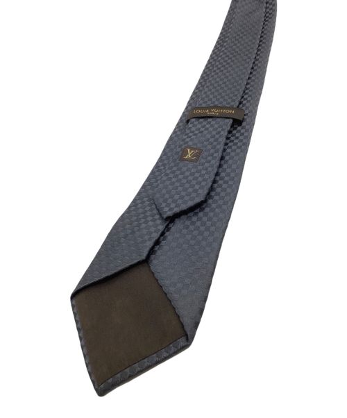 LOUIS VUITTON（ルイ ヴィトン）LOUIS VUITTON (ルイ ヴィトン) シルクネクタイ ダミエ 	クラヴァット・マイクロ ネイビー サイズ:表記無しの古着・服飾アイテム