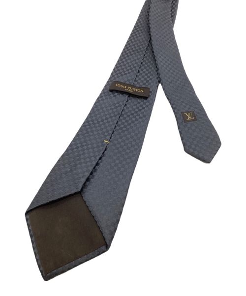 LOUIS VUITTON（ルイ ヴィトン）LOUIS VUITTON (ルイ ヴィトン) シルクネクタイ ダミエ 	クラヴァット・マイクロ ネイビー サイズ:表記無しの古着・服飾アイテム