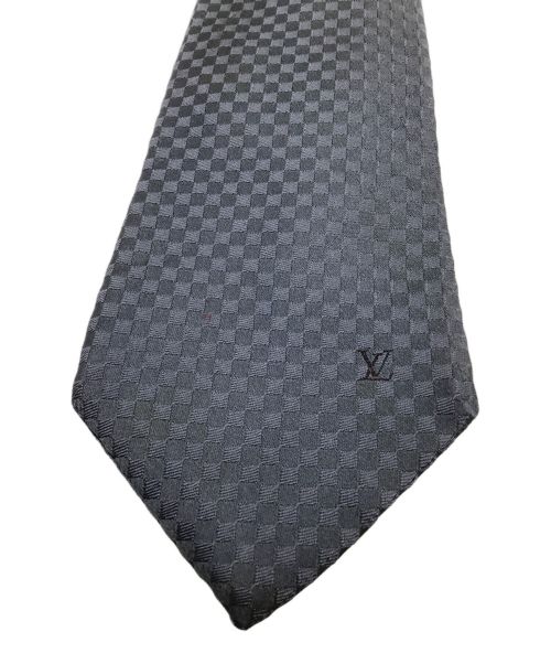 LOUIS VUITTON（ルイ ヴィトン）LOUIS VUITTON (ルイ ヴィトン) シルクネクタイ ダミエ 	クラヴァット・マイクロ ネイビー サイズ:表記無しの古着・服飾アイテム