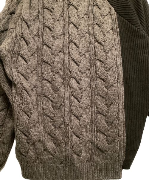KOLOR（カラー）KOLOR (カラー) ケーブルニット CABLE V-NECK KNIT ブラウン サイズ:3の古着・服飾アイテム