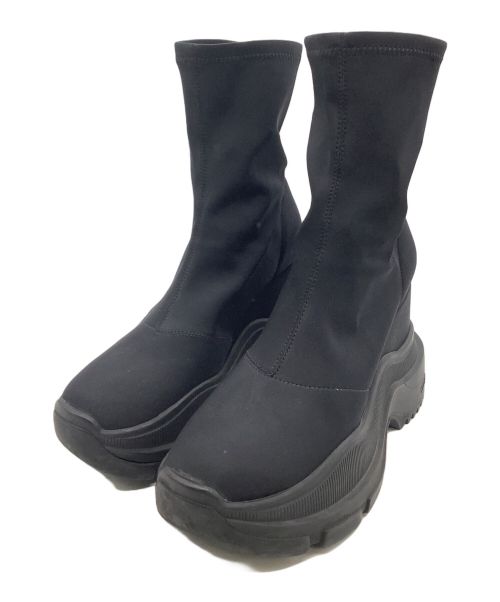 YELLO（イエロ）YELLO (イエロー) ブーツ DOUBLE SNEAKER SHORT BOOTS ブラック サイズ:表記なしの古着・服飾アイテム