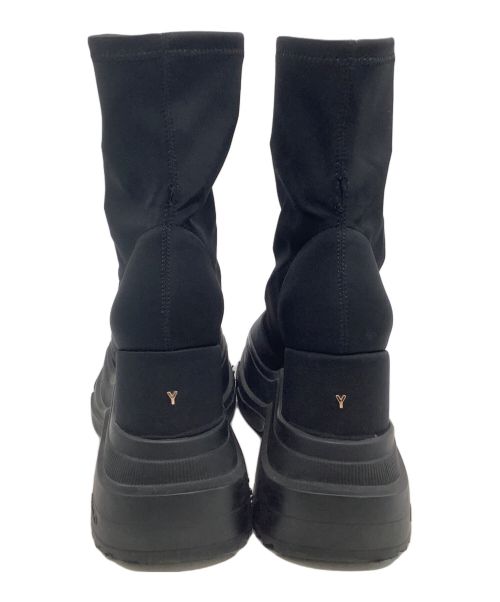 YELLO（イエロ）YELLO (イエロー) ブーツ DOUBLE SNEAKER SHORT BOOTS ブラック サイズ:表記なしの古着・服飾アイテム