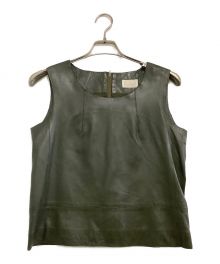 Harrods（ハロッズ）の古着「レザーベスト」｜グリーン