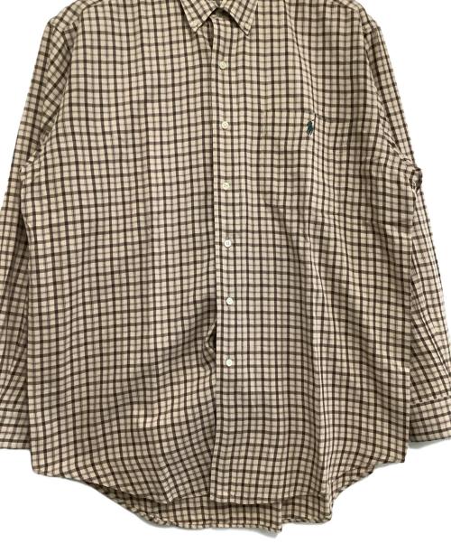 POLO RALPH LAUREN（ポロ・ラルフローレン）POLO RALPH LAUREN (ポロ・ラルフローレン) チェックシャツ ベージュ サイズ:Mの古着・服飾アイテム