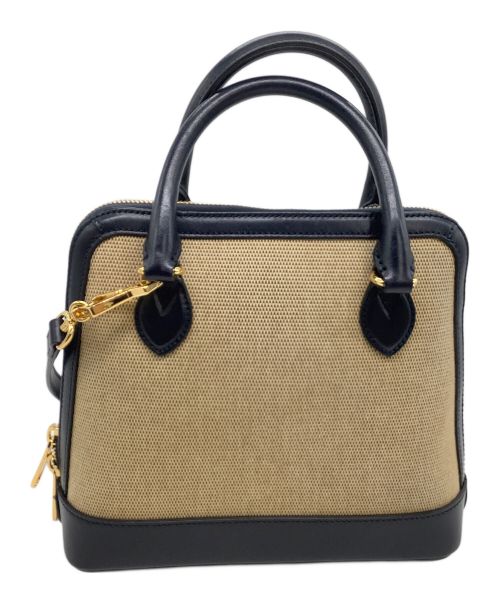 GUCCI（グッチ）GUCCI (グッチ) スモールトップハンドルバッグ ベージュ×ネイビーの古着・服飾アイテム