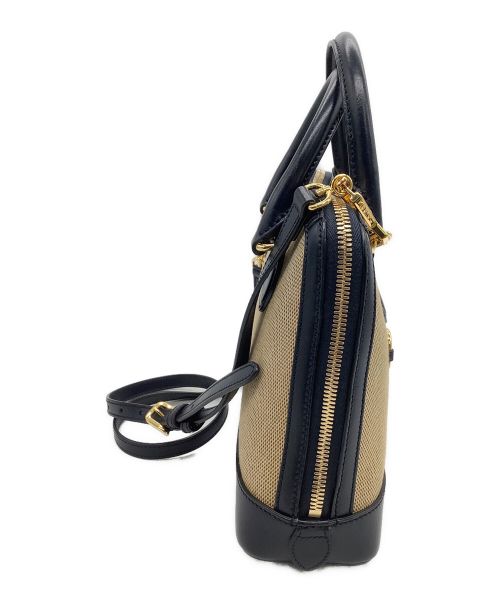 GUCCI（グッチ）GUCCI (グッチ) スモールトップハンドルバッグ ベージュ×ネイビーの古着・服飾アイテム