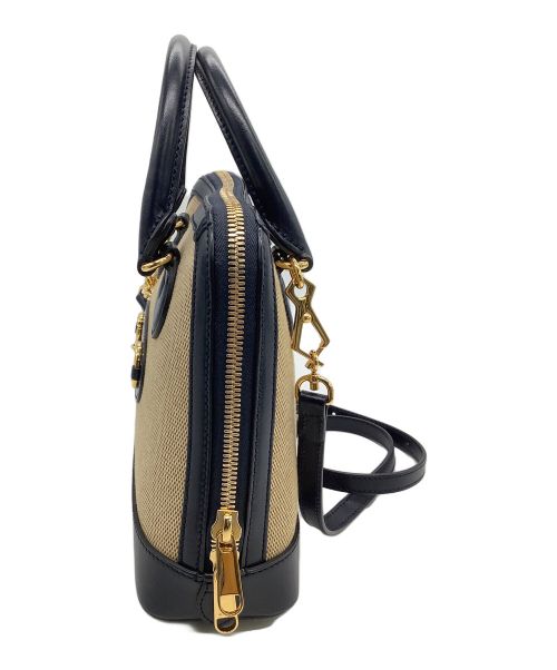 GUCCI（グッチ）GUCCI (グッチ) スモールトップハンドルバッグ ベージュ×ネイビーの古着・服飾アイテム