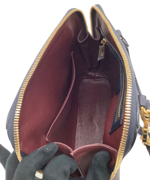 GUCCI（グッチ）GUCCI (グッチ) スモールトップハンドルバッグ ベージュ×ネイビーの古着・服飾アイテム