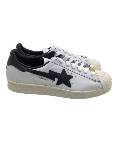 adidas（アディダス）adidas (アディダス) A BATHING APE (アベイシングエイプ) ローカットスニーカー SUPERSTAR 80S BAPE 	50周年記念コラボ ホワイト サイズ:25.5の古着・服飾アイテム